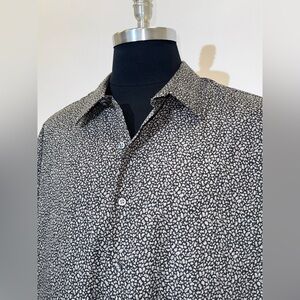 SYNRGY Black and White Patterned Men's Shirt